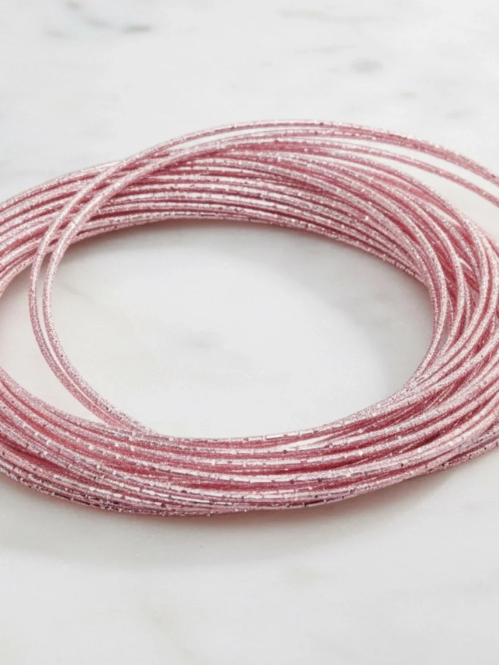 Womens Stainless Steel Pink Interlocking Bangle‎ Bracelet